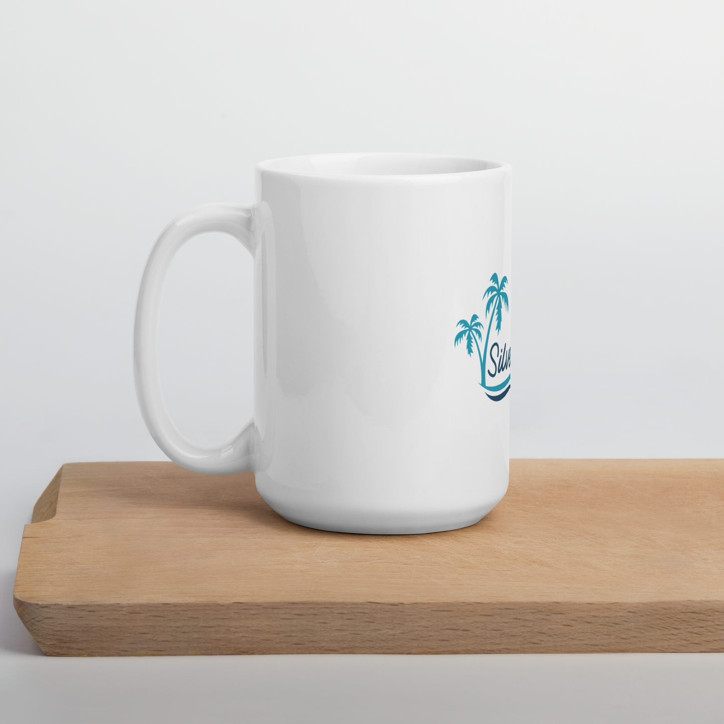 White glossy mug